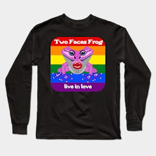 Kiss Pride love gift frog cool summer Long Sleeve T-Shirt